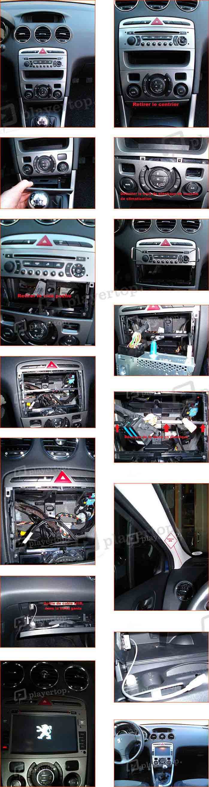 branchement autoradio peugeot 308 2010 2012